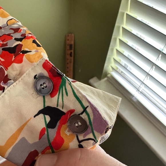 Derek Lam 10 Crosby Floral Silk Shirt Dress Size 4 Mini Long Sleeve‎ Button READ - Picture 4 of 13